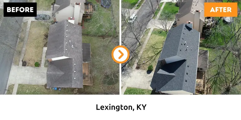 Lexington shingle roof before and after
