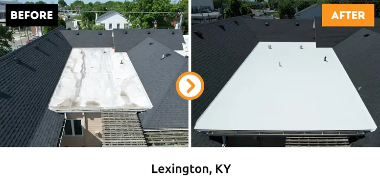 Lexington roofing project before and after