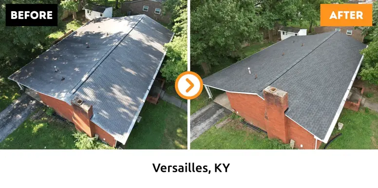 Versailles roof replacement before and after